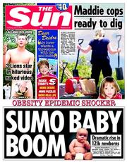 The Sun (UK) Newspaper Front Page for 3 June 2014