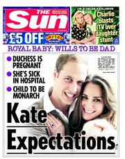The Sun (UK) Newspaper Front Page for 4 December 2012