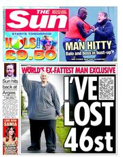 The Sun (UK) Newspaper Front Page for 4 January 2013