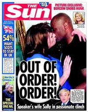 The Sun (UK) Newspaper Front Page for 4 February 2014