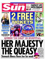 The Sun (UK) Newspaper Front Page for 4 March 2013