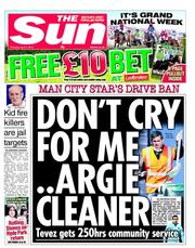 The Sun (UK) Newspaper Front Page for 4 April 2013
