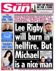 The Sun (UK) Newspaper Front Page for 4 June 2013