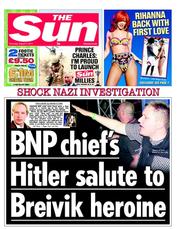 The Sun (UK) Newspaper Front Page for 4 August 2011