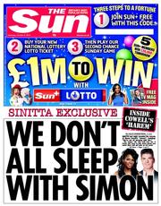 The Sun (UK) Newspaper Front Page for 5 October 2013