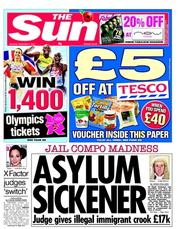 The Sun (UK) Newspaper Front Page for 5 November 2011