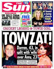 The Sun (UK) Newspaper Front Page for 5 March 2014