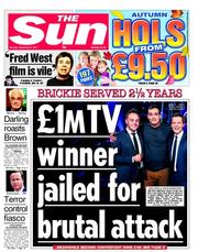 The Sun (UK) Newspaper Front Page for 5 September 2011
