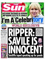The Sun (UK) Newspaper Front Page for 6 November 2012