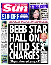 The Sun (UK) Newspaper Front Page for 6 December 2012