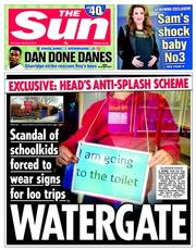 The Sun (UK) Newspaper Front Page for 6 March 2014