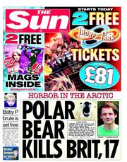 The Sun (UK) Newspaper Front Page for 6 August 2011
