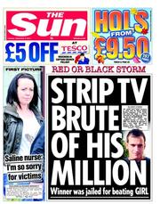 The Sun (UK) Newspaper Front Page for 6 September 2011