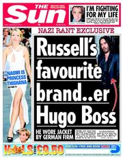 The Sun (UK) Newspaper Front Page for 6 September 2013