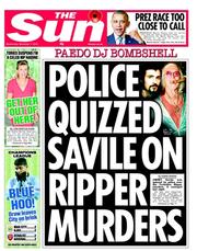 The Sun (UK) Newspaper Front Page for 7 November 2012