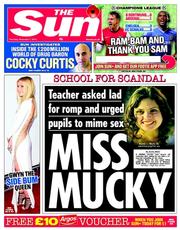 The Sun (UK) Newspaper Front Page for 7 November 2013