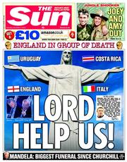 The Sun (UK) Newspaper Front Page for 7 December 2013