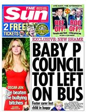 The Sun (UK) Newspaper Front Page for 7 March 2013