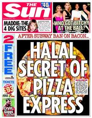 The Sun (UK) Newspaper Front Page for 7 May 2014