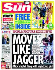 The Sun (UK) Newspaper Front Page for 7 June 2014