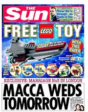 The Sun (UK) Newspaper Front Page for 8 October 2011