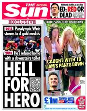 The Sun (UK) Newspaper Front Page for 8 October 2013