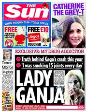 The Sun (UK) Newspaper Front Page for 8 November 2013