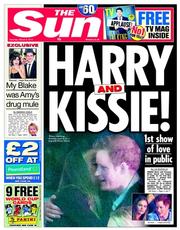 The Sun (UK) Newspaper Front Page for 8 March 2014