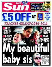 The Sun (UK) Newspaper Front Page for 9 April 2014