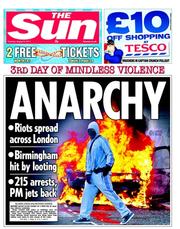 The Sun (UK) Newspaper Front Page for 9 August 2011