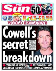 The Sun (UK) Newspaper Front Page for 9 September 2012