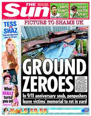 The Sun (UK) Newspaper Front Page for 9 September 2013