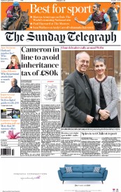 The Sunday Telegraph (UK) Newspaper Front Page for 10 April 2016