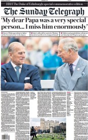 The Sunday Telegraph (UK) Newspaper Front Page for 11 April 2021
