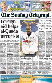 The Sunday Telegraph (UK) Newspaper Front Page for 11 August 2013