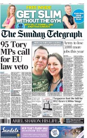 The Sunday Telegraph Newspaper Front Page (UK) for 12 January 2014