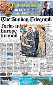 The Sunday Telegraph Newspaper Front Page (UK) for 12 May 2013