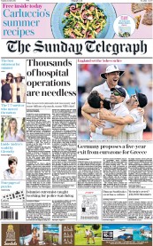 The Sunday Telegraph (UK) Newspaper Front Page for 12 July 2015