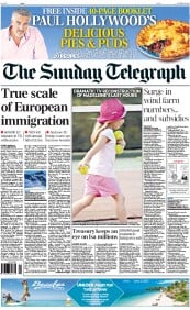 The Sunday Telegraph (UK) Newspaper Front Page for 13 October 2013