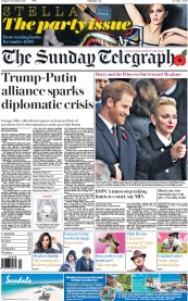 The Sunday Telegraph (UK) Newspaper Front Page for 13 November 2016