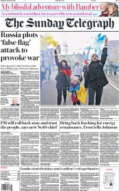 The Sunday Telegraph front page for 13 February 2022