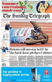 The Sunday Telegraph (UK) Newspaper Front Page for 13 August 2017