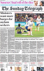 The Sunday Telegraph front page for 13 August 2023