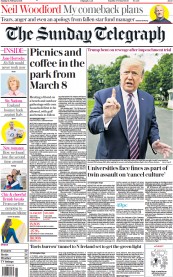 The Sunday Telegraph (UK) Newspaper Front Page for 14 February 2021