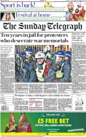 The Sunday Telegraph (UK) Newspaper Front Page for 14 June 2020