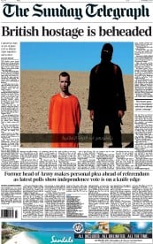 The Sunday Telegraph (UK) Newspaper Front Page for 14 September 2014