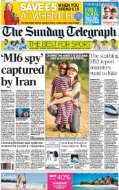 The Sunday Telegraph (UK) Newspaper Front Page for 15 December 2013