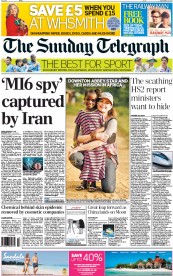 The Sunday Telegraph Newspaper Front Page (UK) for 15 December 2013