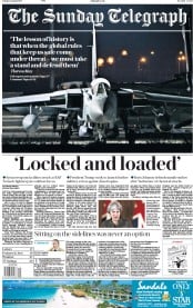 The Sunday Telegraph (UK) Newspaper Front Page for 15 April 2018