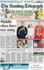 The Sunday Telegraph (UK) Newspaper Front Page for 15 June 2014